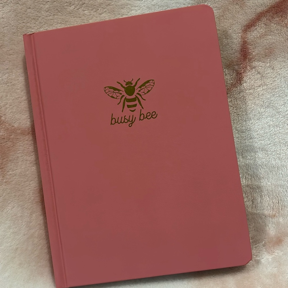 James Burke Busy Bee Pink Writers Journal Notebook Page Saver Ribbon NWT 180pgs